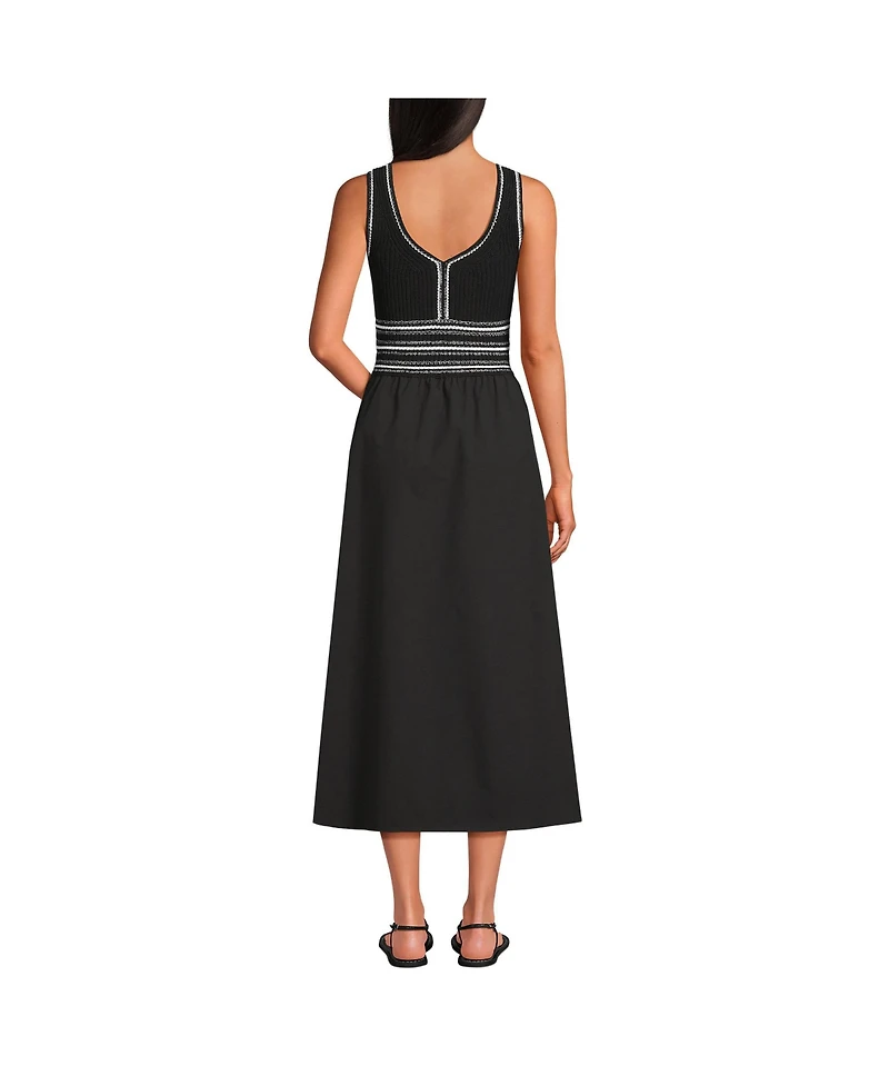 Lands' End Women's Duet Vneck Sweater Dress