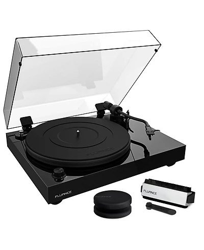 Fluance RT82 Reference High Fidelity Vinyl Turntable Record Player with Ortofon Om 10 Cartridge, Speed Control Motor, Weight, 3 1 Stylus and