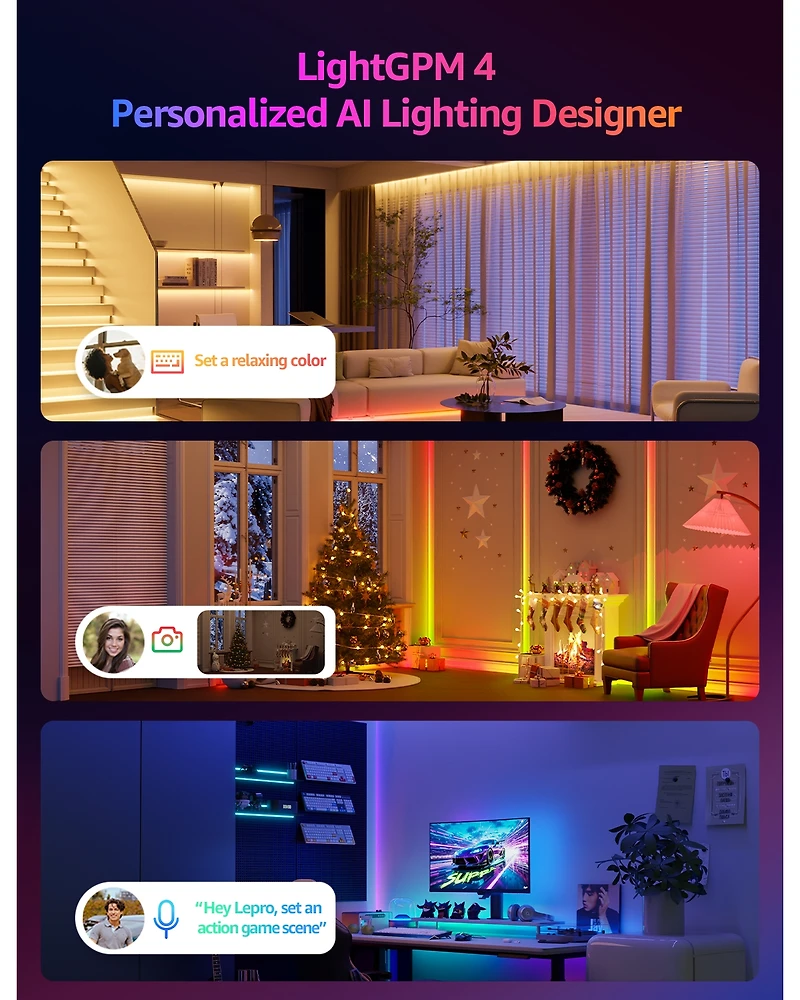 Lepro S1 Ai Led Strip Lights for Bedroom