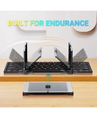 Foldable Bluetooth Keyboard, BK05S Folding Wireless Portable Keyboard, Pair Up to 4 Devices, Usb-c Rechargeable, Slim and Compact