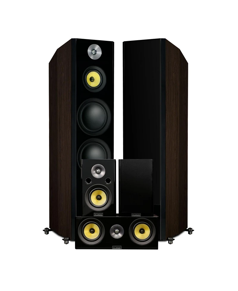 Fluance Signature HiFi Surround Sound Home Theater 5.0 Channel Speaker System including 3-Way Floorstanding Towers, Center Channel and Rear Surround S