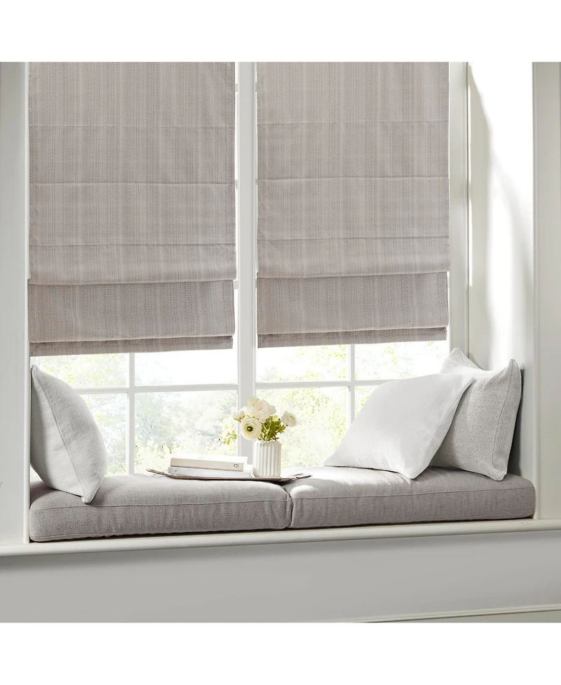 Basketweave Room Darkening Cordless Roman Shade, Single Panel for Bedroom, Thermal Insulated Window Blind Treatment for Living Room