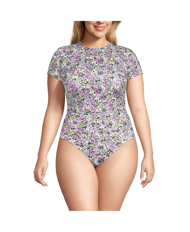 Lands' End Plus Tugless Cap Sleeve Midkini Top