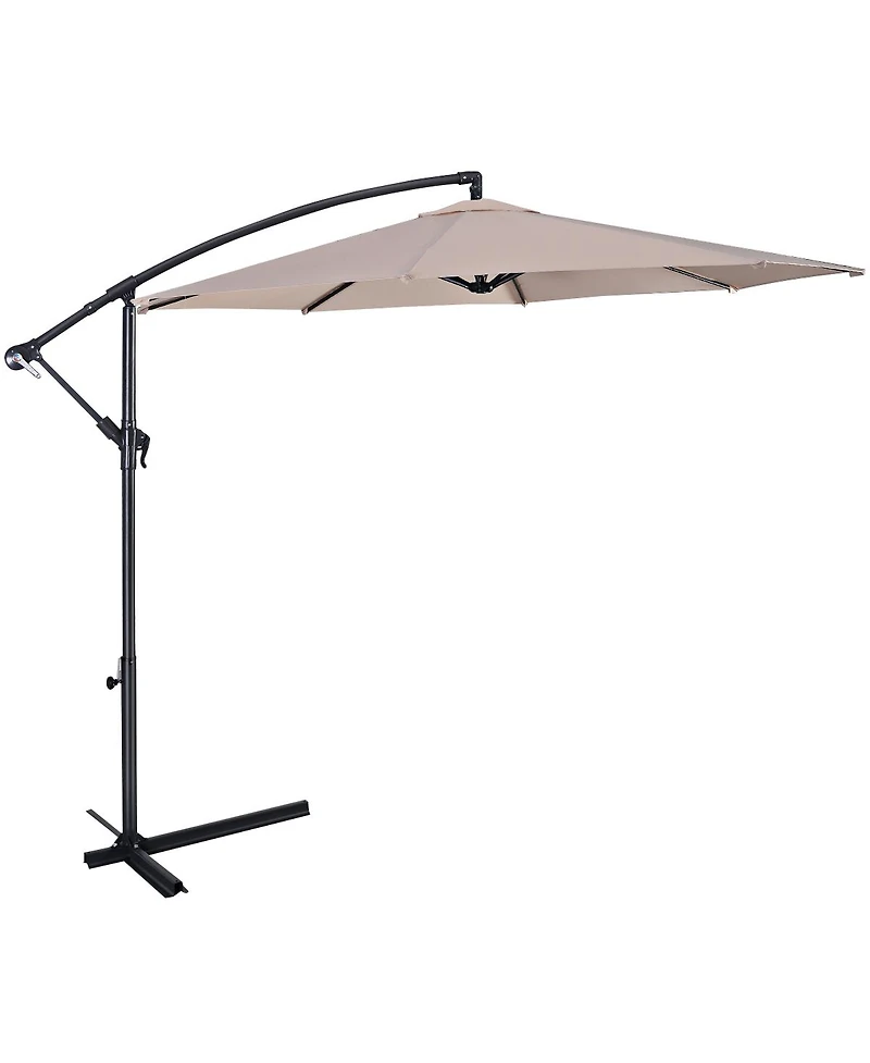 Gymax 10' Hanging Umbrella Outdoor Patio Market Banana Offset