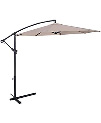 Gymax 10' Hanging Umbrella Outdoor Patio Market Banana Offset