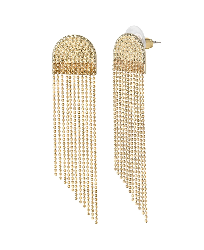 Jessica Simpson Gold-Tone Fringe Dangle Earrings