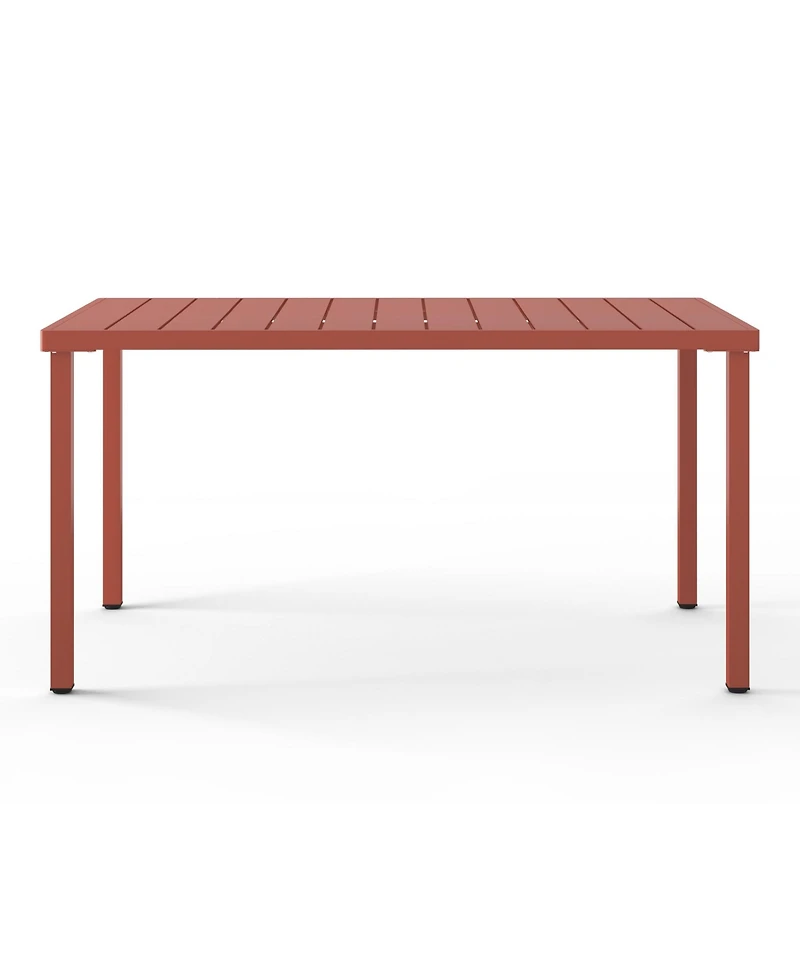 59" Iron Metal Outdoor Rectangular Patio Dining Table For 6