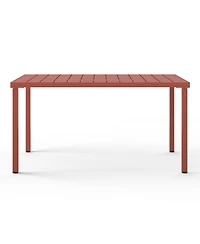 59" Iron Metal Outdoor Rectangular Patio Dining Table For 6