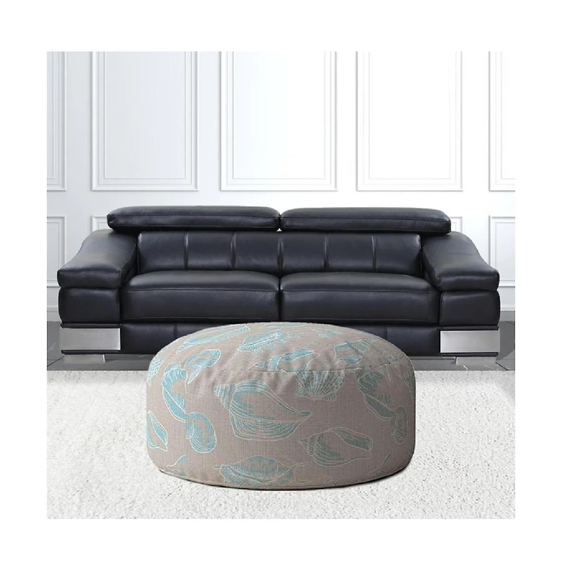 Canvas Round Animal Print Pouf Ottoman – Stylish and Versatile