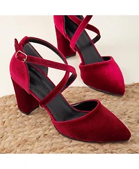 Sina Criss Cross High Block Heels