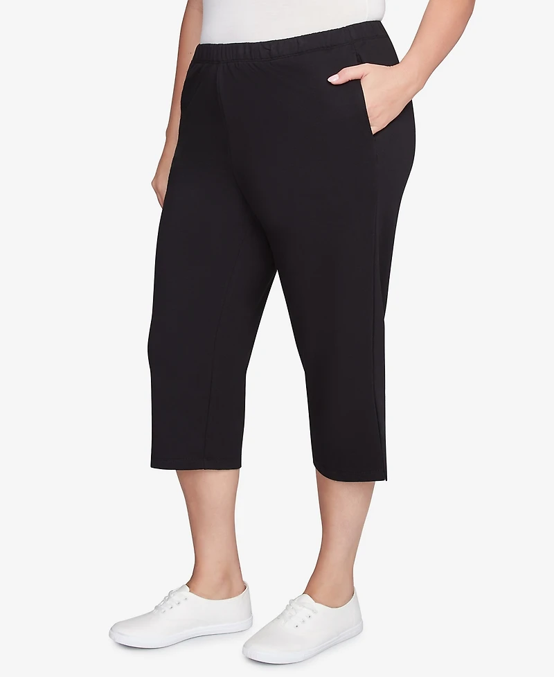 Ruby Rd. Plus Elastic Waist Pull-On French Terry Capri Pants