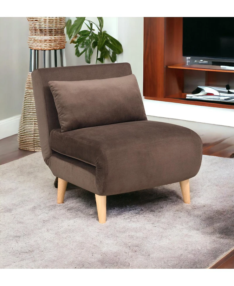 Soft Plush Convertible Chair with Toss Pillow – Space-Saving Comfort