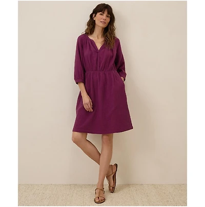 Pact Women's Organic Cotton Coastal Double Gauze Peasant Dress