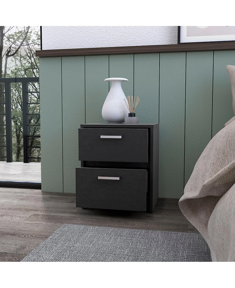 Smart Nightstand with 2 Drawers and Tech Integration