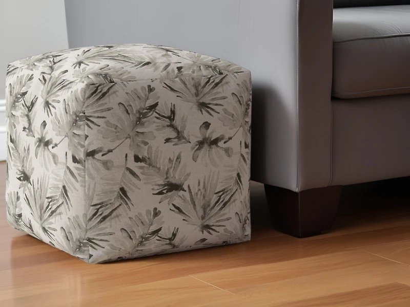 Cotton Pouf Ottoman with Floral Design – Trendy and Comfortable