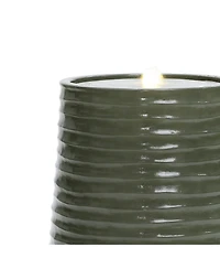 LuxenHome Emerald Ribbed Top with Ivory Bottom 27.56" Tall Resin Fountain with Lights