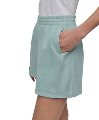 Dkny Sport Women's Embroidered Logo Smocked 4" Shorts