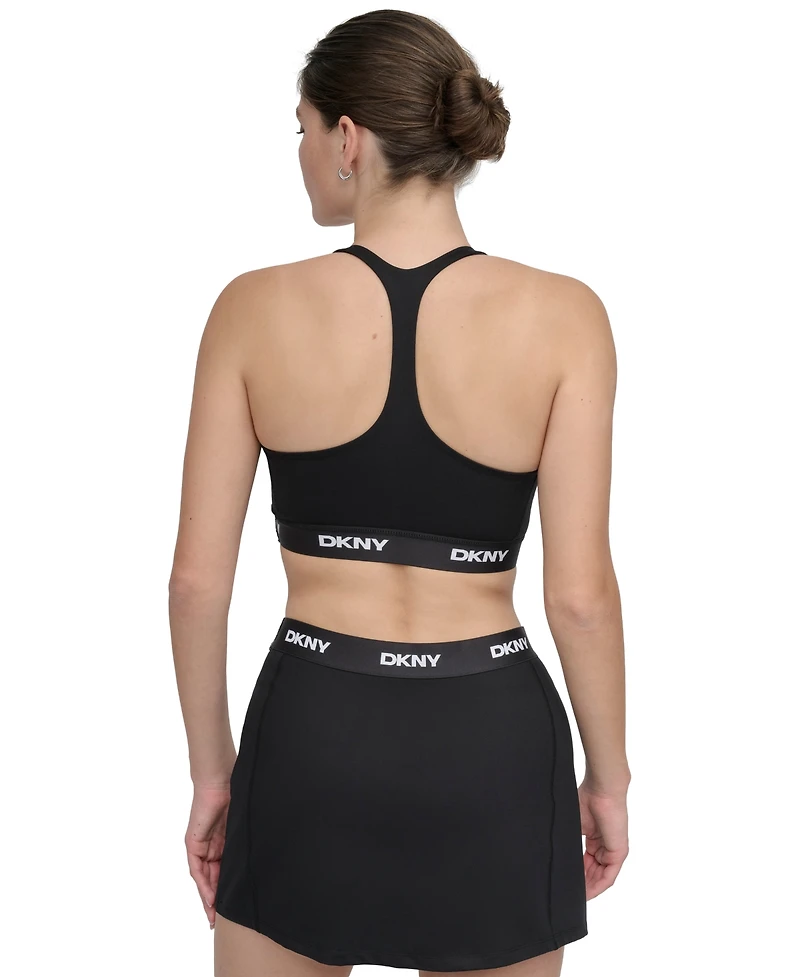 Dkny Sport Women's Logo-Band Scoop-Neck Racerback Sports Bra