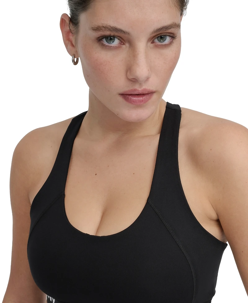 Dkny Sport Women's Logo-Band Scoop-Neck Racerback Sports Bra