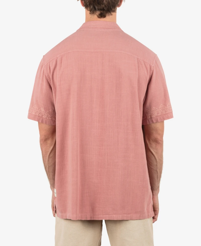 Hurley Men's Laguna Camp Embroidered Short Sleeve Shirt