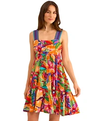 Vince Camuto Women's Sleeveless Tiered Floral Mini Dress
