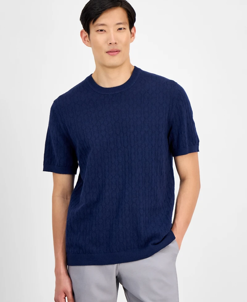 Alfani Men's Textured Sweater T-Shirt, Exclusively at Macy's