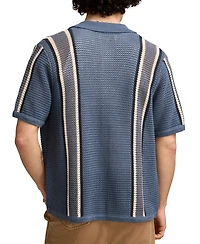 Lucky Brand Men's Short Sleeve Striped Button-Front Shirt
