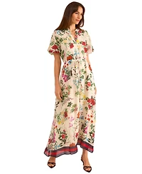 Vince Camuto Women's Floral-Print Puff-Sleeve Maxi Dress