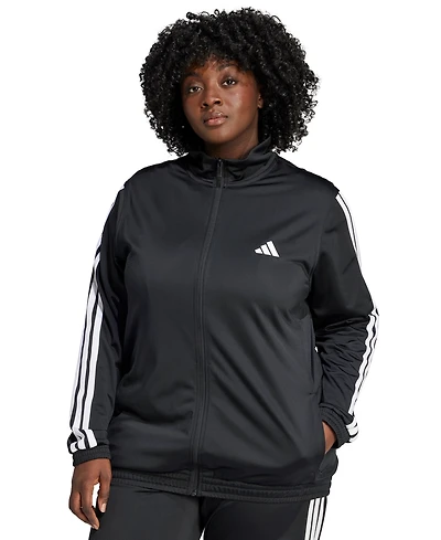 adidas Plus Size Essentials Tricot Three Stripes Track Jacket