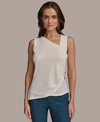 Donna Karan New York Women's Sleeveless Asymmetric Neckline Top, Regular & Petite Sizes