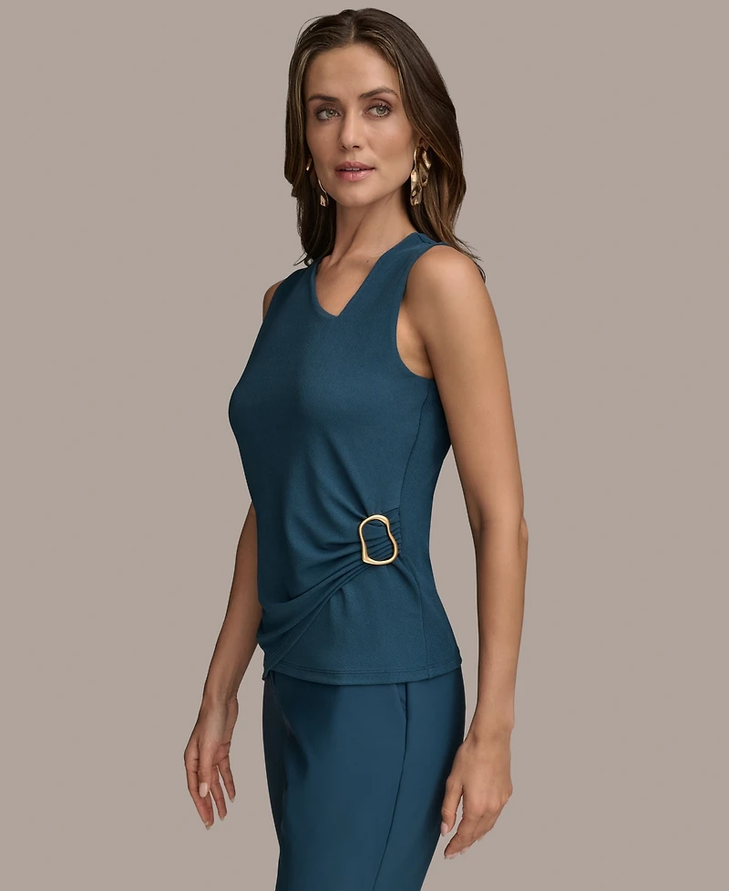 Donna Karan New York Women's Sleeveless Asymmetric Neckline Top, Regular & Petite Sizes