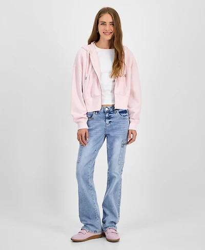 Madden Girl Juniors' Low Rise Cargo Bootcut Jeans