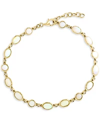 Lali Jewels Opal (6x4mm) & Diamond (1/10 ct. t.w.) Flex Bracelet in 14k Yellow Gold
