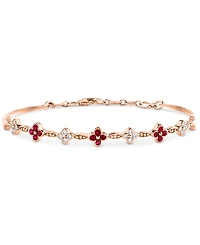 Lali Jewels Ruby (1/2 ct. t.w.) & Diamond (1/3 ct. t.w.) Bangle Bracelet in 14k Rose Gold