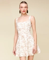 Avec Les Filles Women's Floral-Print Panel Swing Dress
