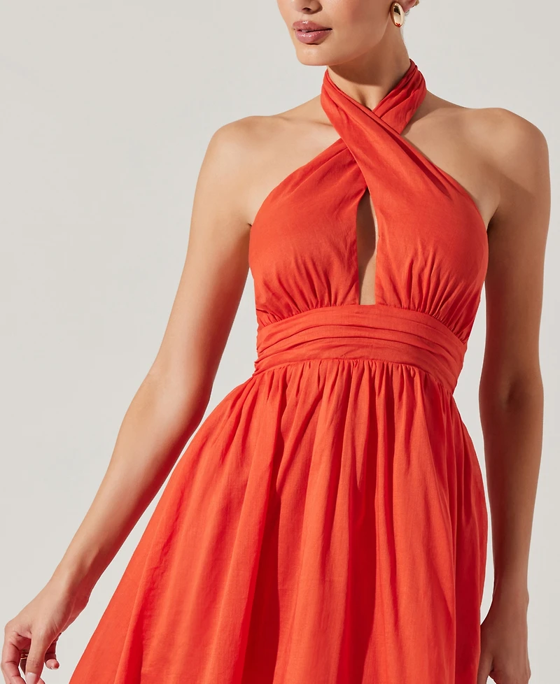 Astr the Label Women's Kalia Halter Keyhole Dress
