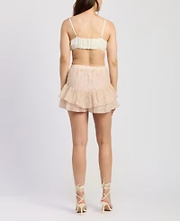 En Saison Women's Geraldine Ruffle-Trim Shorts