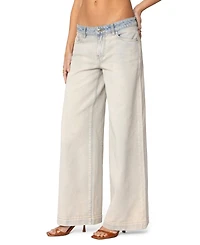Edikted Women's Rhiannon Washed Wide Leg Jeans