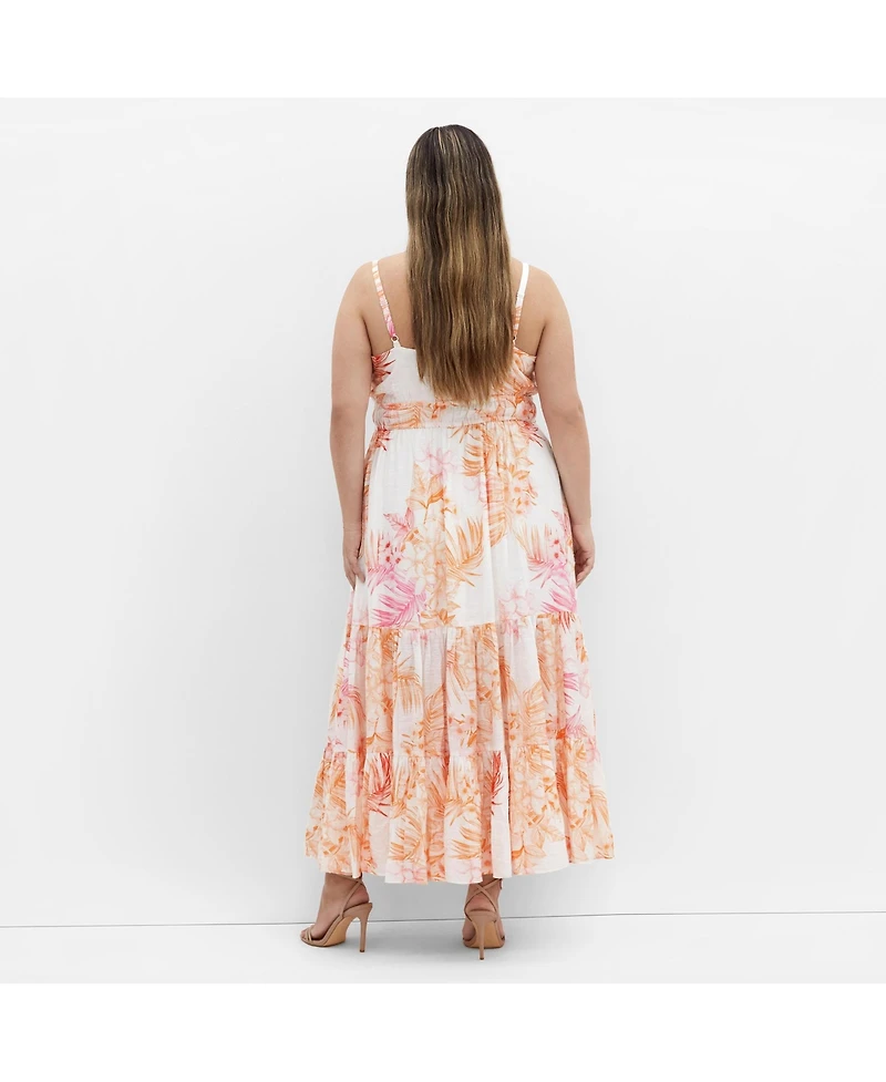 City Chic Plus Kehlani Print Maxi Dress