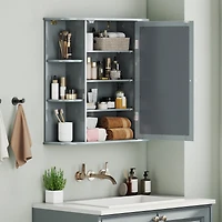 Gymax Wall Mounted Medicine Storage Cabinet Bathroom Organizer Cupboard W/Mirror