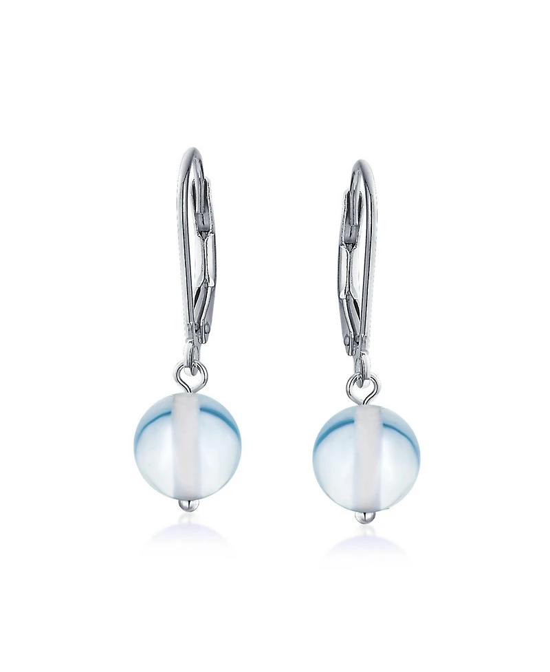 Bling Jewelry Sterling Silver Drop Earrings with 8MM Natural Balls and Lever Back