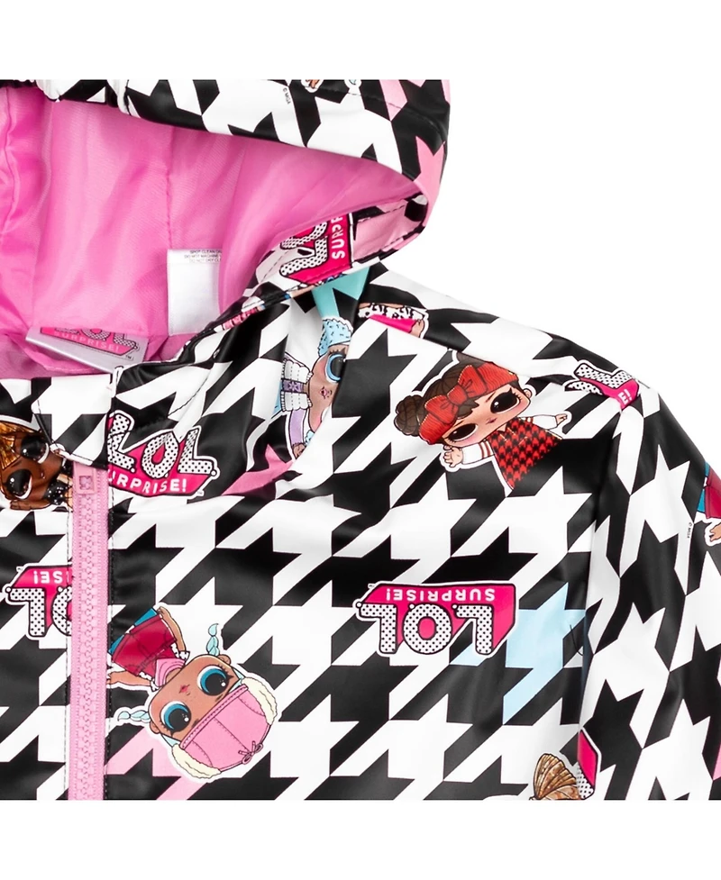 L.o.l. Surprise! Girls Zip Up Waterproof Hooded Rain Jacket Coat
