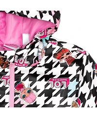 L.o.l. Surprise! Girls Zip Up Waterproof Hooded Rain Jacket Coat
