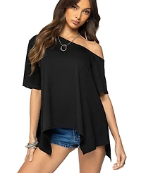 Edikted Womens Josy Off Shoulder Handkerchief Top