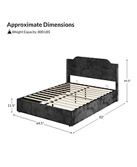 Stuart Hydraulic Lift Up Storage Upholstered Platform Bed