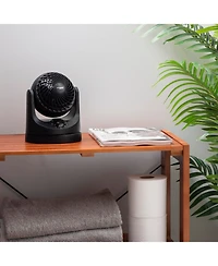 Iris Usa Woozoo Fan, Small Oscillating Desk Fan, Table Air Circulator, 3 Speeds, 32ft Max Air Distance, Mini Fan 8 Inches, 112° Adjustable Tilt,