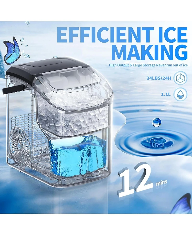 Antarctic Star Nugget Countertop Ice Maker with Soft Chewable