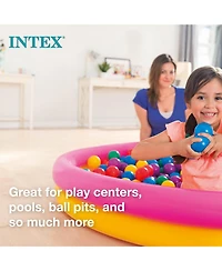 Intex Set of 100 Plastic Fun Balls for Ball Pits and Bounce Houses, Multi-Colored