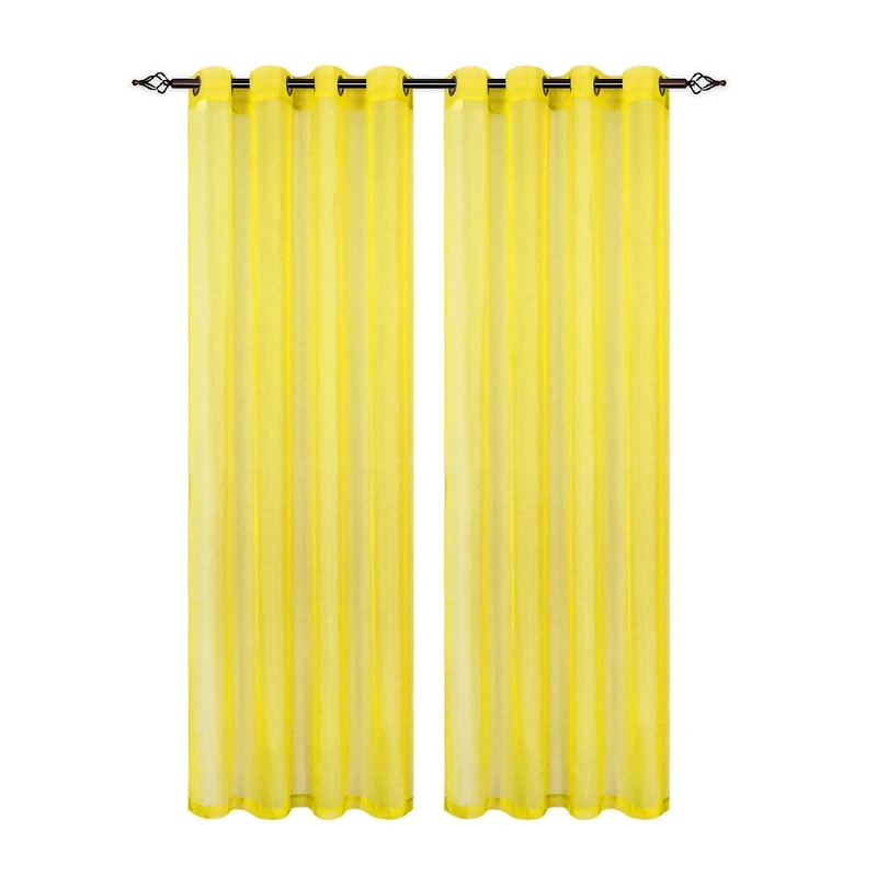 GoodGram Ultra Luxurious Elegant Sheer Grommet Single Curtain Panel - 54 in. W x 84 L, White