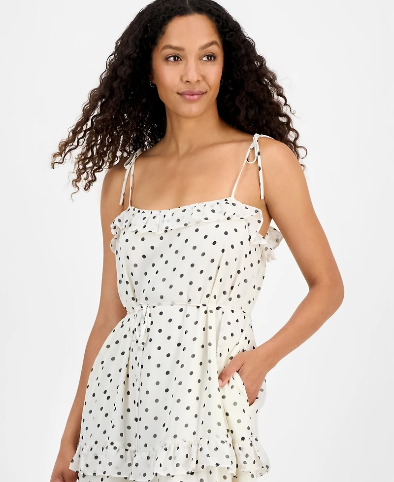 julia jordan Women's Tie-Strap Ruffle-Tier Maxi Dress